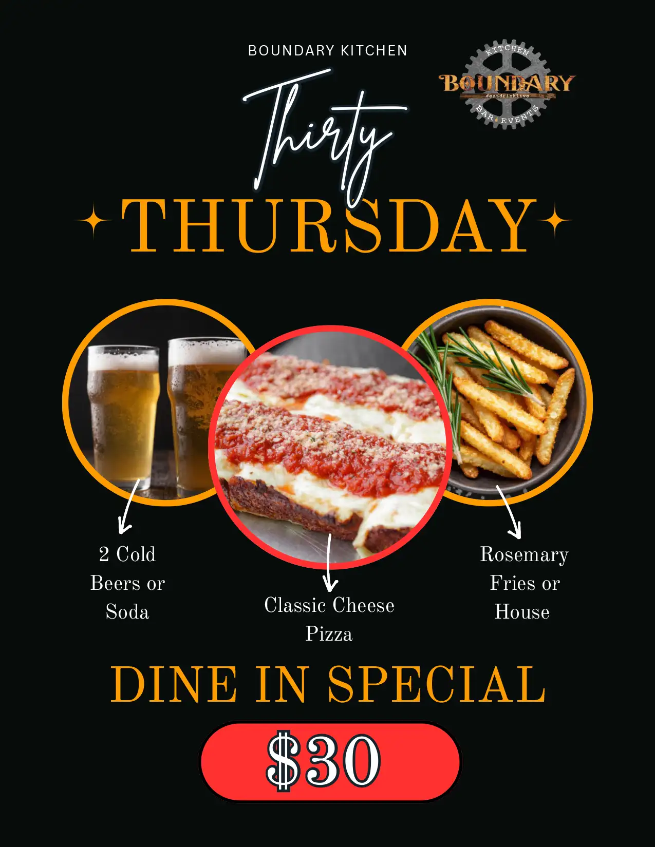 30 Thursday Pizza Pack Featured Special Menu